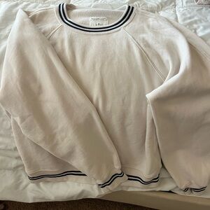 Abercrombie & Fitch White Sweater with Black Trim